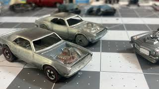 Hot Wheels Repaint and Restoration on two Vintage Red Line Heavy Chevys and one V8 Vega [upl. by Opalina]