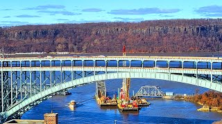 LIVE CAM Amtrak Trains  Window View of the Hudson River amp Hudson Bridge  City Sounds [upl. by Rednasela943]