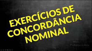 📌 Exercícios de Concordância NominalProf Alda [upl. by Nnaul]