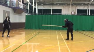 AHF Tom vs Tony spear vs longsword sparring Playback 1x normal speed Recorded 120fps [upl. by Rett402]