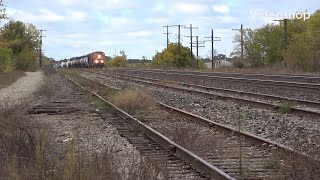 Paris junction CN 5644 2542 amp 3898 pulling eastbound mixed freight train with lots of variety [upl. by Clements]