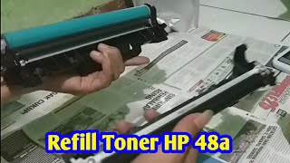 Refill toner hp 48a CF248A isi ulang cartridge printer hp laserjet pro M15A M15W [upl. by Nylrehc370]