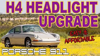 Porsche 911 Headlight Upgrade  How to install H4 headlights and relay kit  H4 Bulb Conversion [upl. by Okeim]