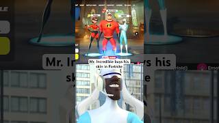 MrIncredible buys his Fortnite skin  incredibles elastigirl frozone disney pixar fortnitebr [upl. by Ecinaej]