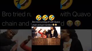 Bro tried running off with Quavos chain 🤣quavo offset takeoff migos funny fyp [upl. by Amir]