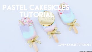 CAKE TUTORIAL  How To Make Pastel Cakesicles Tutorial [upl. by Dewayne]