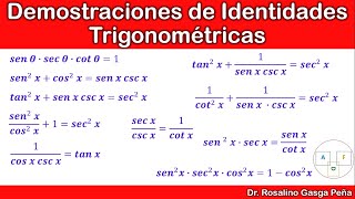 Identidades trigonométricas básicas  10 ejercicios resueltos demostraciones [upl. by Plunkett695]