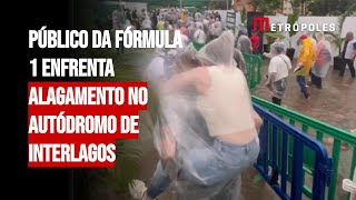 Público da Fórmula 1 enfrenta alagamento no autódromo de Interlagos [upl. by Oivlis]