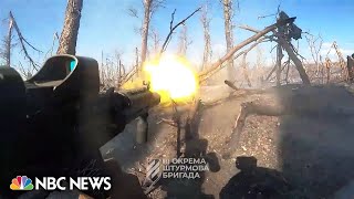 Dramatic battle video shows Ukrainian raid on Russian trenches near Bakhmut [upl. by Anam]