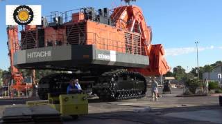 Moving a 550 ton Hitachi EX5600 face shovel [upl. by Wenona]