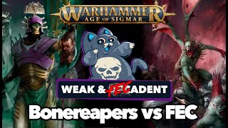 Ossiarch Bonereapers vs NEW Flesheater Courts  Age of Sigmar Battle Report [upl. by Yekram]