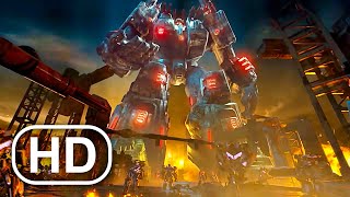 Transformers Metroplex Awakens amp Kills Megatron Scene 4K ULTRA HD [upl. by Ahseuqram]