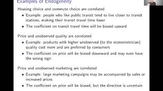 Week 13 Dynamics and Endogeneity  Video 4 Endogeneity in Structural Models [upl. by Ecargyram]