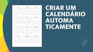 Como Criar um Calendário Automaticamente no Corel Draw [upl. by Vinnie]