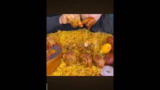 Chicken biryani with chicken curry mukbang indiafoodeatingshow eatingshow foodchallenge eating [upl. by Akima246]