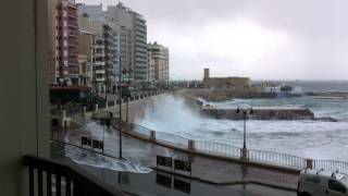 Enormous Waves Malta amp Sea Rainbow [upl. by Partridge]