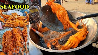 Bery Tasty Crab fry hilsa jatka fry Street food  Food Ok Bangladesh [upl. by Stavro242]