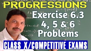 PROGRESSIONS45 amp 6 PROBLEMS IN EXERCISE 63CLASS X [upl. by Oralee]