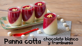 Panna cotta de chocolate con frambuesas  Receta San Valentín [upl. by Imoan]