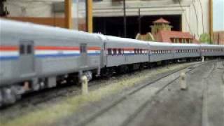 Amtrak P080 departing Salisbury NC HO scale [upl. by Tavie519]