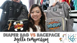 ANELLO DAPER BAG AND BACKPACK COMPARISON  WHATS INSIDE MY DIAPER BAG  Angie Lowis [upl. by Trisha62]