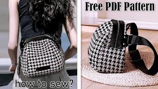 DIY Zipper Bag Sewing Popular Print Crossbody From Cloth at Home Making [upl. by Aksehcnarf]