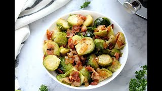 Instant Pot Brussels Sprouts with Bacon Onion and Garlic [upl. by Summer810]