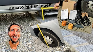 Ducato höher legen  Zusatzschraubfedern beim Pössl [upl. by Okomot]