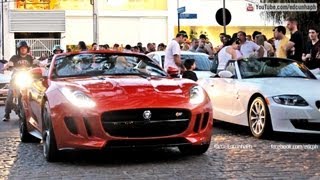 2014 Jaguar FType V8 S and V6 S in Curitiba  Revs and hard accelerations Loud Sounds [upl. by Mumford]