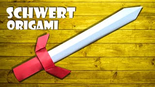 Origami Schwert falten Spielzeug basteln aus Papier  origami paper sword toy DIY craft 4K [upl. by Greenebaum925]