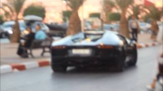 Lamborghini Aventador Roadster with Akrapovic Exhaust in Tanger Morocco [upl. by Konstantine]