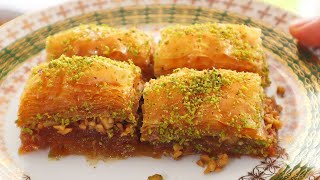 Turkish Baklava With Phyllo Pastry With TIPS FOR BEST HOMEMADE BAKLAVA [upl. by Aicnom673]