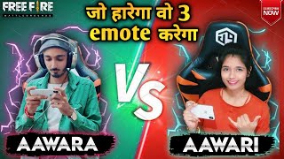 Real Life Free Fire Emote Challenge😂  AAWARA vs AAWARI LIVE REACTION 😮 [upl. by Wildee]