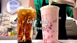 Sub🙇🏻‍♀️‼️140만 기념‼️🙇🏻‍♀️ 카페브이로그 4시간 모아보기  cafe vlog  더리터  asmr  nobgm [upl. by Anerbas]