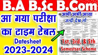 BA BSc Exam Datesheet 202324  ba bsc bcom 1st 3rd 5th semester exam time table msdsu University [upl. by Anipsed145]