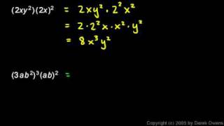 Prealgebra 104a  Multiplying Monomials [upl. by Airdnaz960]