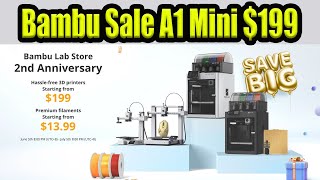 Bambu Lab 3D Printer Sale  A1 Mini 199 Incredible Deal [upl. by Sigismundo122]