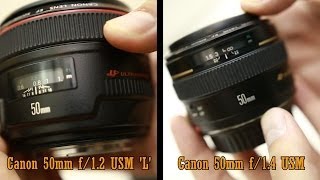 Canon L lens challenge 50mm f12 L vs 50mm f14 [upl. by Favrot]