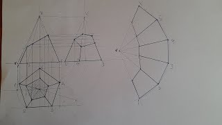 Development of a truncated Pentagonal pyramid Example 7SURFACE DEVELOPMENT [upl. by Ttennej]