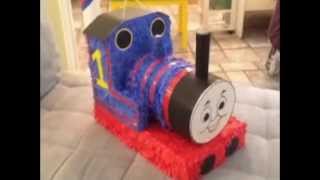 HANDMADE THOMAS THE TRAIN PINATA [upl. by Anauqal]