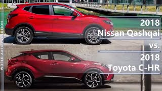 2018 Nissan Qashqai vs 2018 Toyota CHR technical comparison [upl. by Jaquenetta]