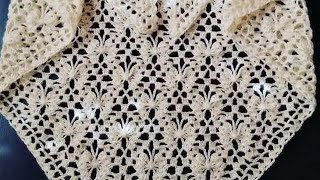 شال الفراشه كروشيه مثلث  شال الفراشه بالكروشيه سهل وجميل جدا ج١ How to crochet butterfly shawl [upl. by Hnil]