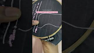 Rope stitch fabric beading tutorial Day 10 of 30daysofembellishment [upl. by Airdnaid64]