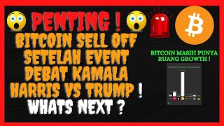 BITCOIN KEMBALI DAPAT SELLING PRESSURE AKIBAT KEKALAHAN DEBAT TRUMP  PREDIKSI BITCOIN HARI INI [upl. by Minica]