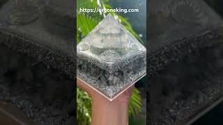 Black Rutilated Quartz Orgonite Pyramid orgone orgonite resinart orgonitepyramid orgoneenergy [upl. by Marlow]