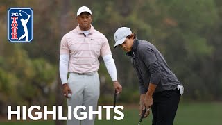 Tiger and Charlie Woods shoot 8under 64  Round 1  PNC Championship  2023 [upl. by Iney417]