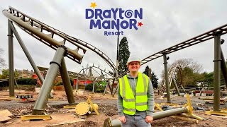 Drayton Manor NEW Roller Coaster On Site Construction Update February 2024 [upl. by Tonry44]