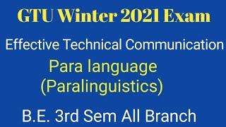 Para language  Paralinguistic  ETC  Chapter  1  Dynamics Of Communication  BESem3 [upl. by Eitteb242]