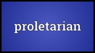 Proletarian Meaning [upl. by Aleak]