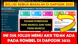 SOLUSI MENU AKSI TIDAK ADA PADA ROMBEL DI DAPODIK 2025 [upl. by Ylatfen379]